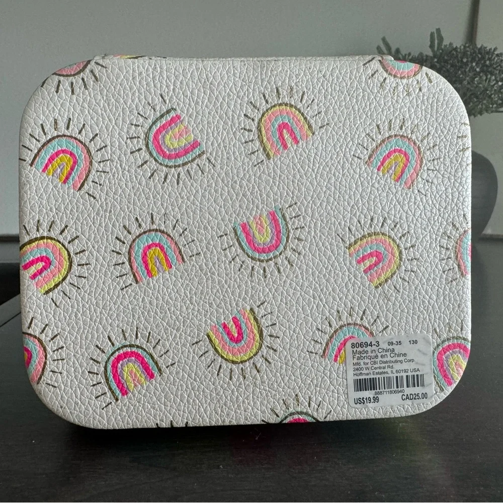 Radiate Positivity Jewelry Travel Case, Rainbows, Girls Jewelry, Hard Ca…